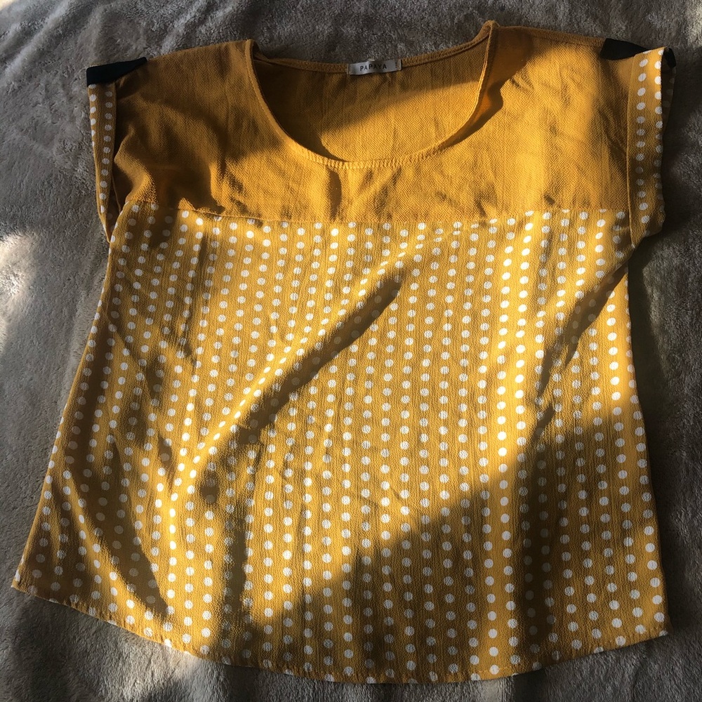 Poka dot Yellow Papaya shirt
